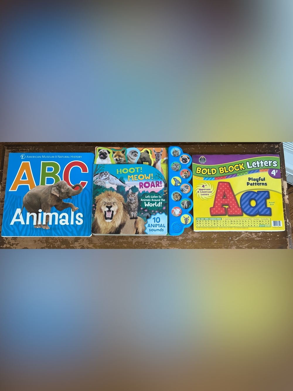 HOOT! MEOW! ROAR! 10 Animal Sounds ABC Animals & ABC Cutouts SET Preschool
